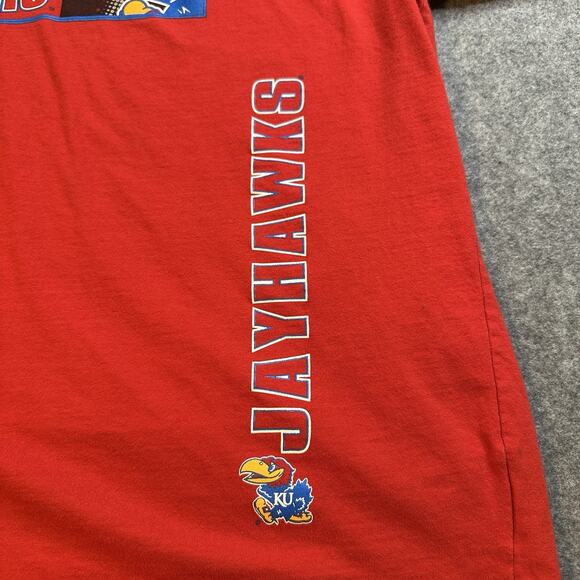 2 Kansas Jayhawks Tshirts Red Starter and Blue 2012 Final Four SZ L - Picture 11 of 16